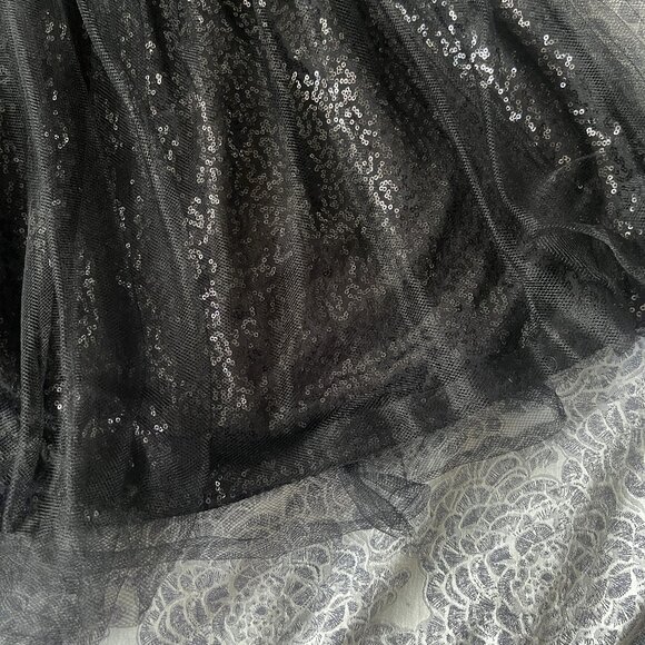 Ark and Co Black Strapless Sequin Holiday Dress Size Small - Picture 5 of 11